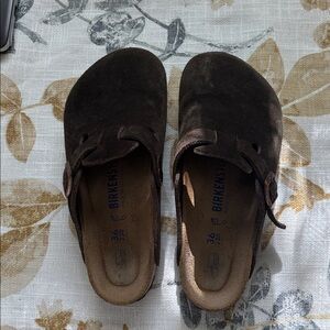 Birkenstock Brown Suede Mules